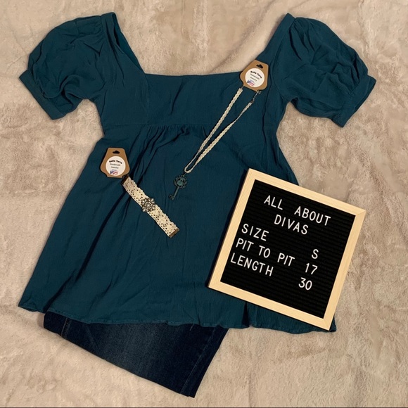 Kendall & Kylie Tops - Kendall & Kylie Dark Teal Shirt Top Size Small